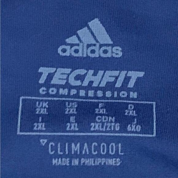 Adidas Techfit Compression Pant Climacool Blue Mens US Size 2XL - Picture 2 of 6